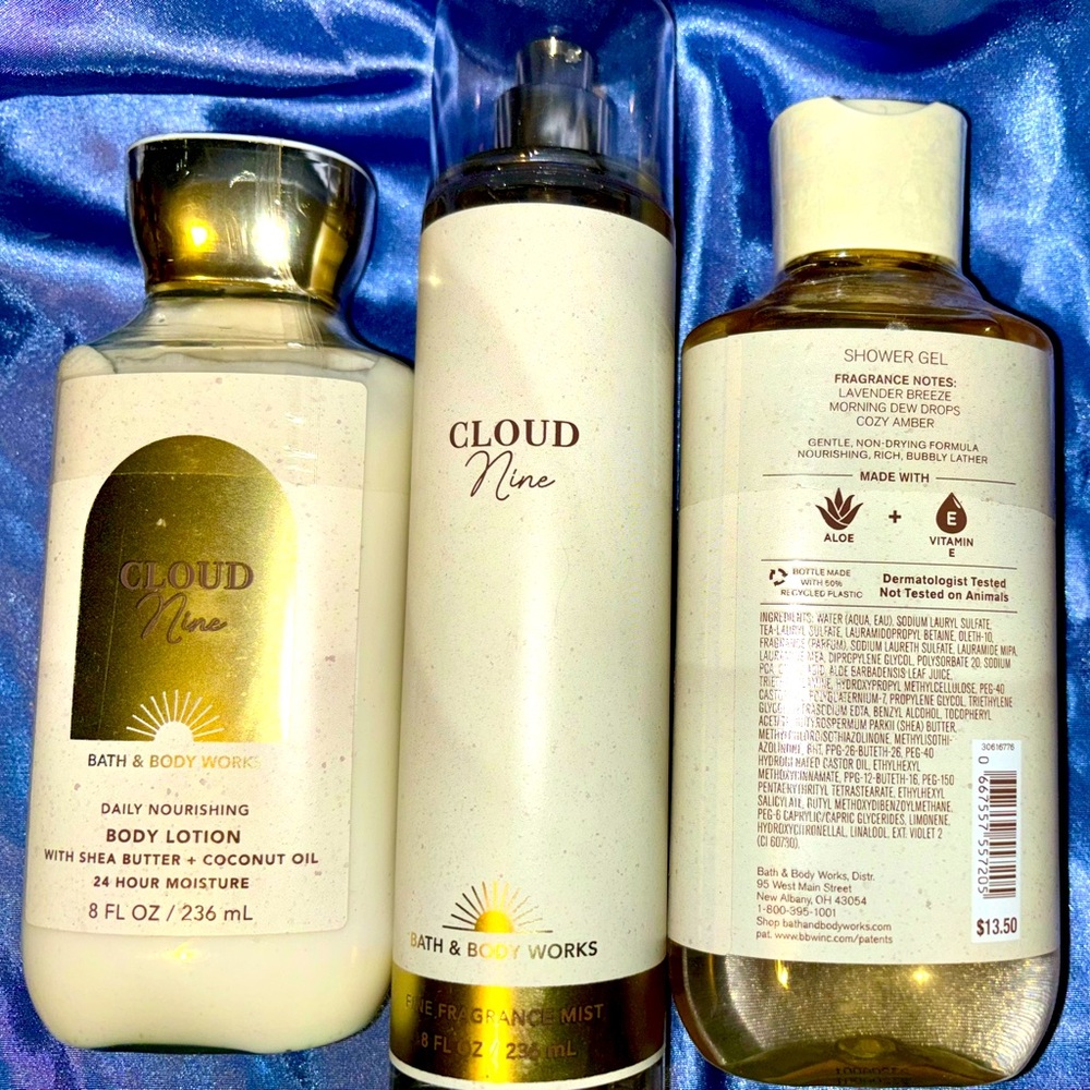 Bath and body works 3 piece set in the scent Cloud Nine